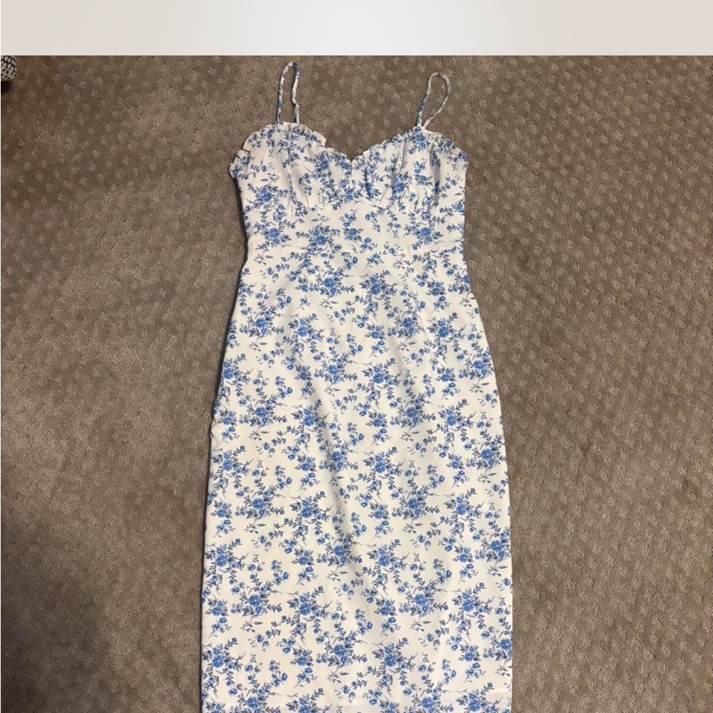 Altar'd State Blue Floral Midi Dress